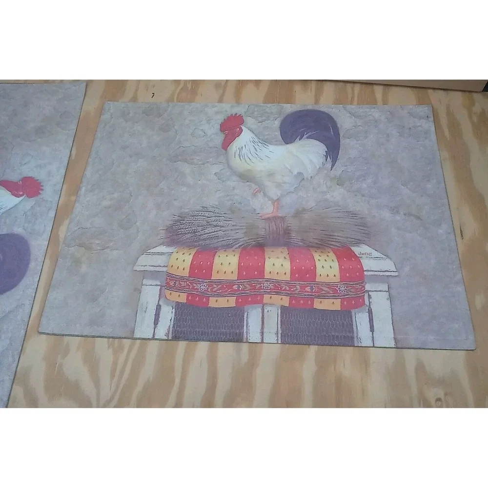 Lot Of 2 Vintage‎ Rooster Placemats Country Hen Farmhouse Table Decor Placemats